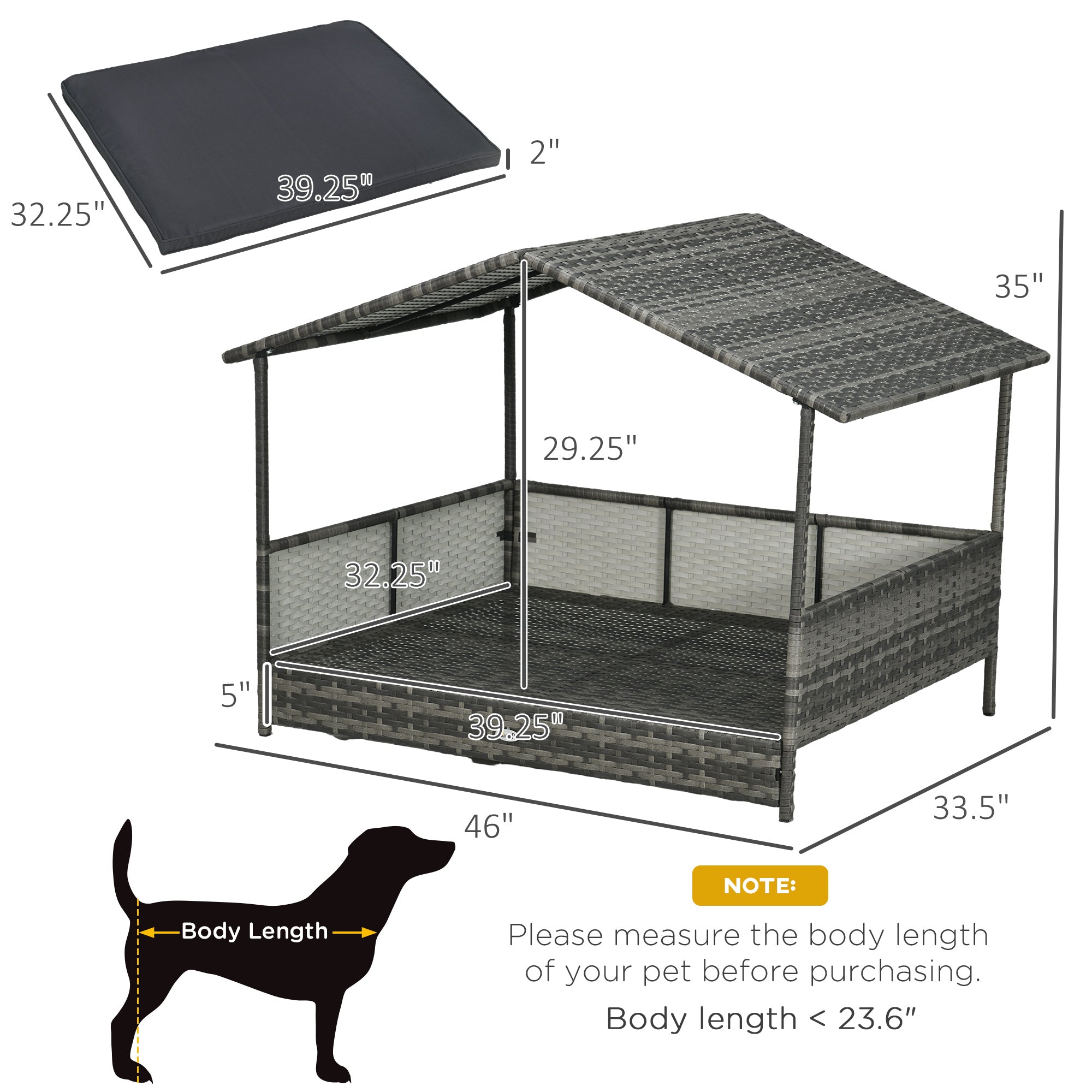 Outdoor Dog Bed with Canopy
