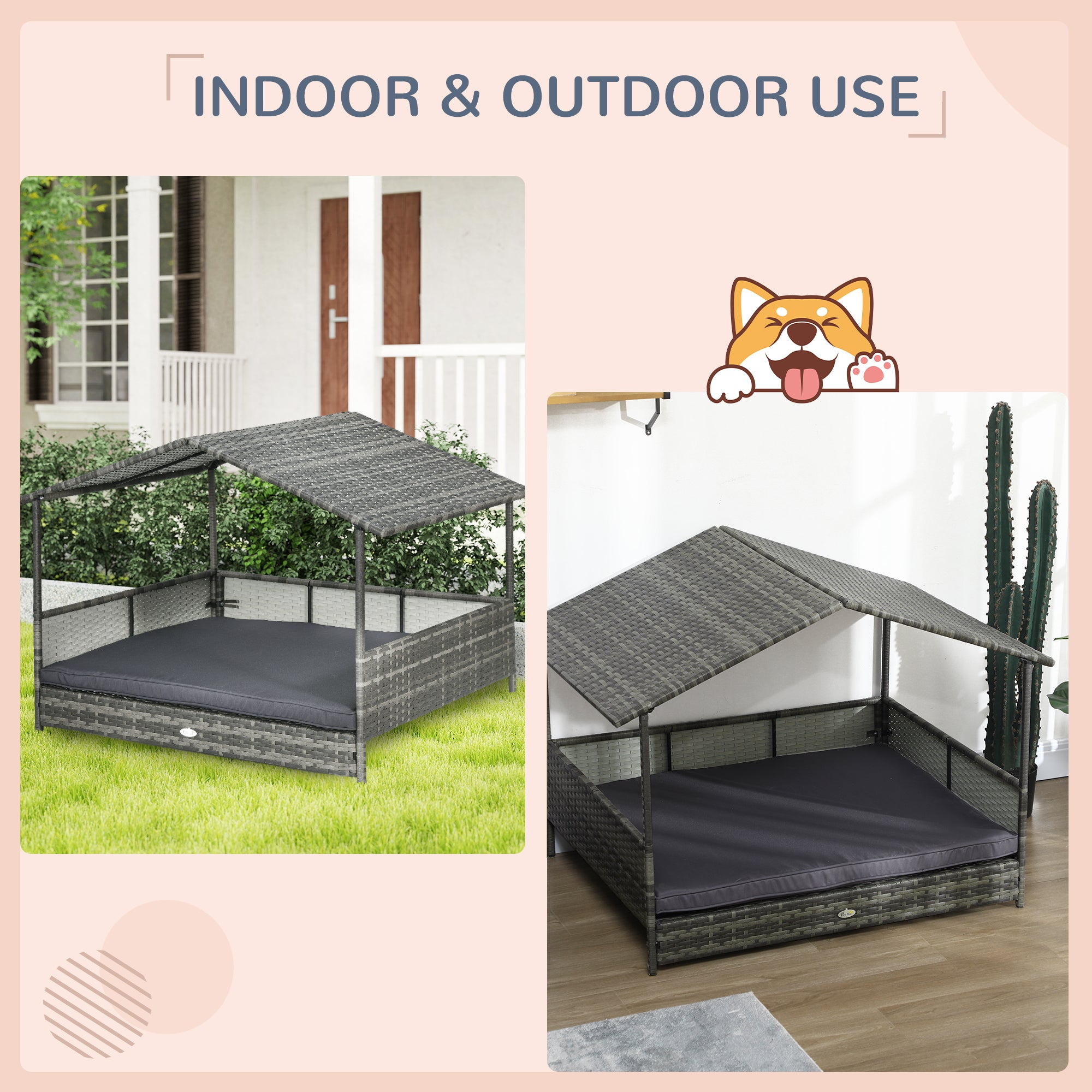 Outdoor Dog Bed with Canopy